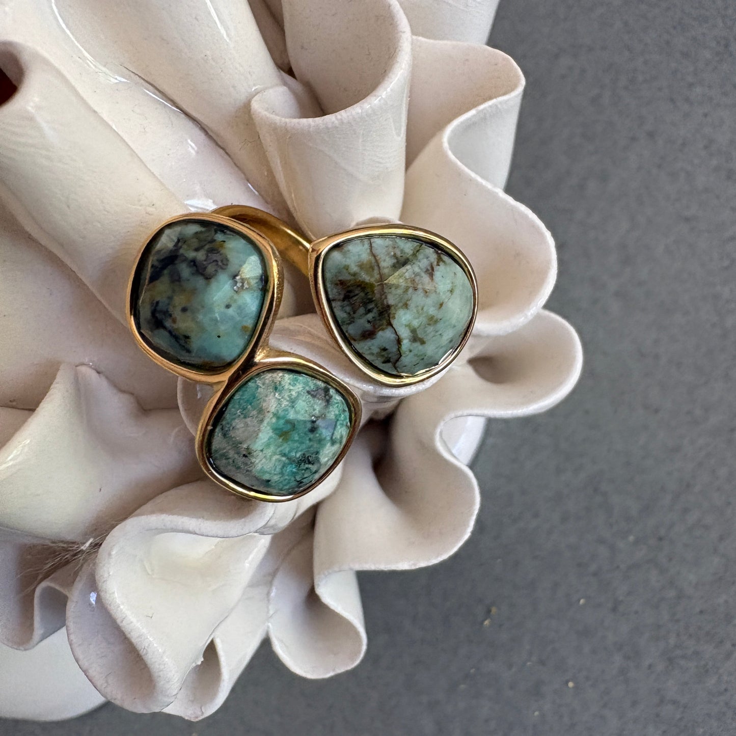 Rio Adjustable Ring - African Jade
