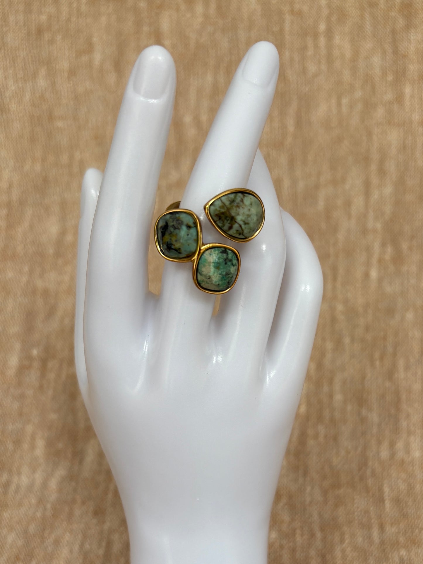 Rio Adjustable Ring - African Jade