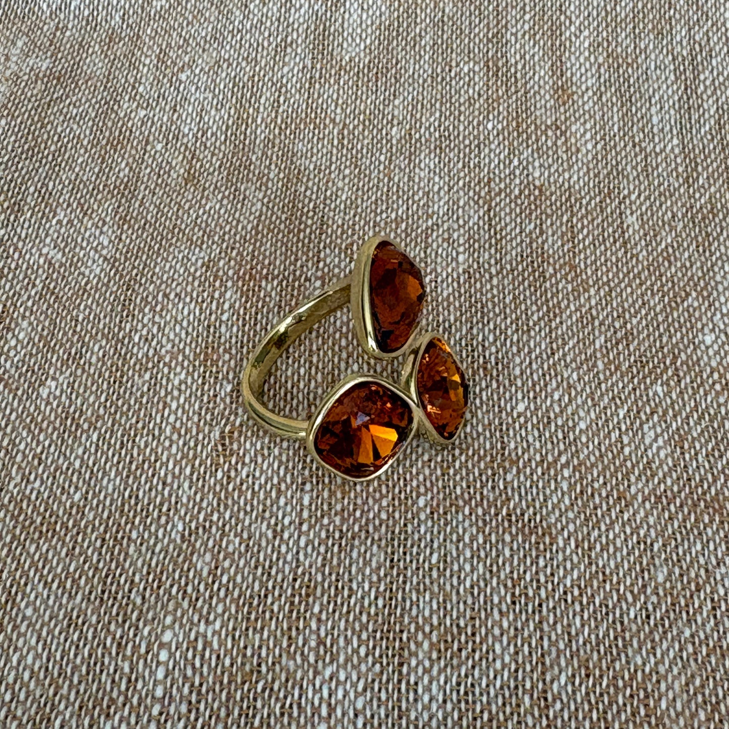 Rio Adjustable Ring - Ochre