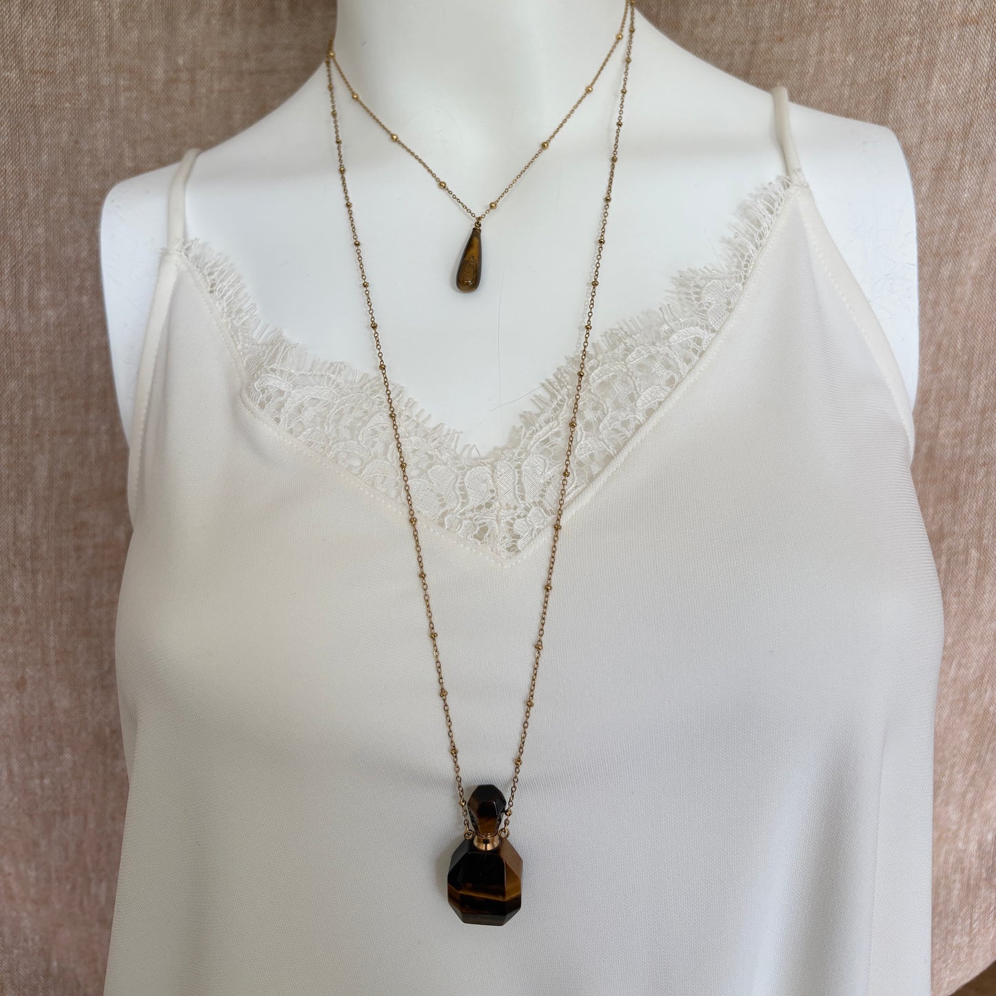 Positano - Tiger's Eye Perfume Bottle Pendant