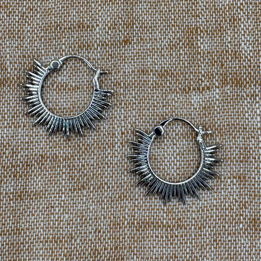 Bahia - Sunburst Hoops - Silver