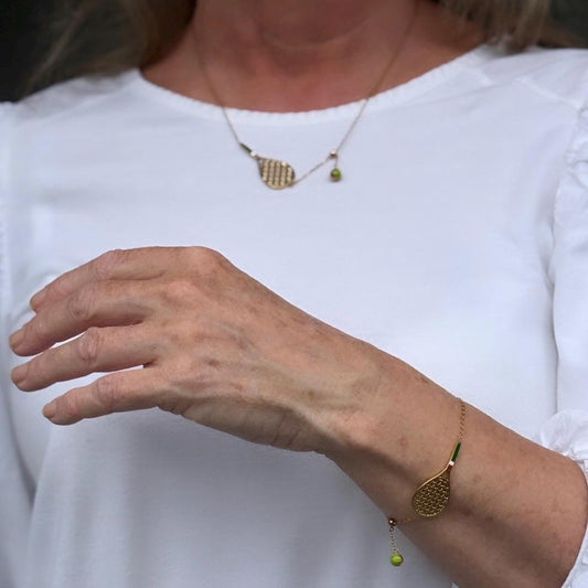 Tennis racket Necklace and Bracelet