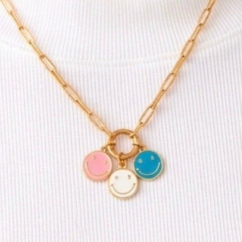 Mykonos - Smiley Trio charm necklace