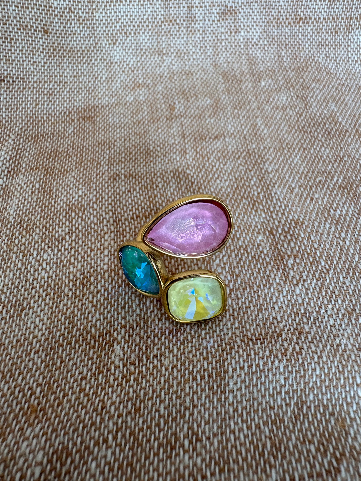 Rio Adjustable Ring - Pink Turquoise Yellow