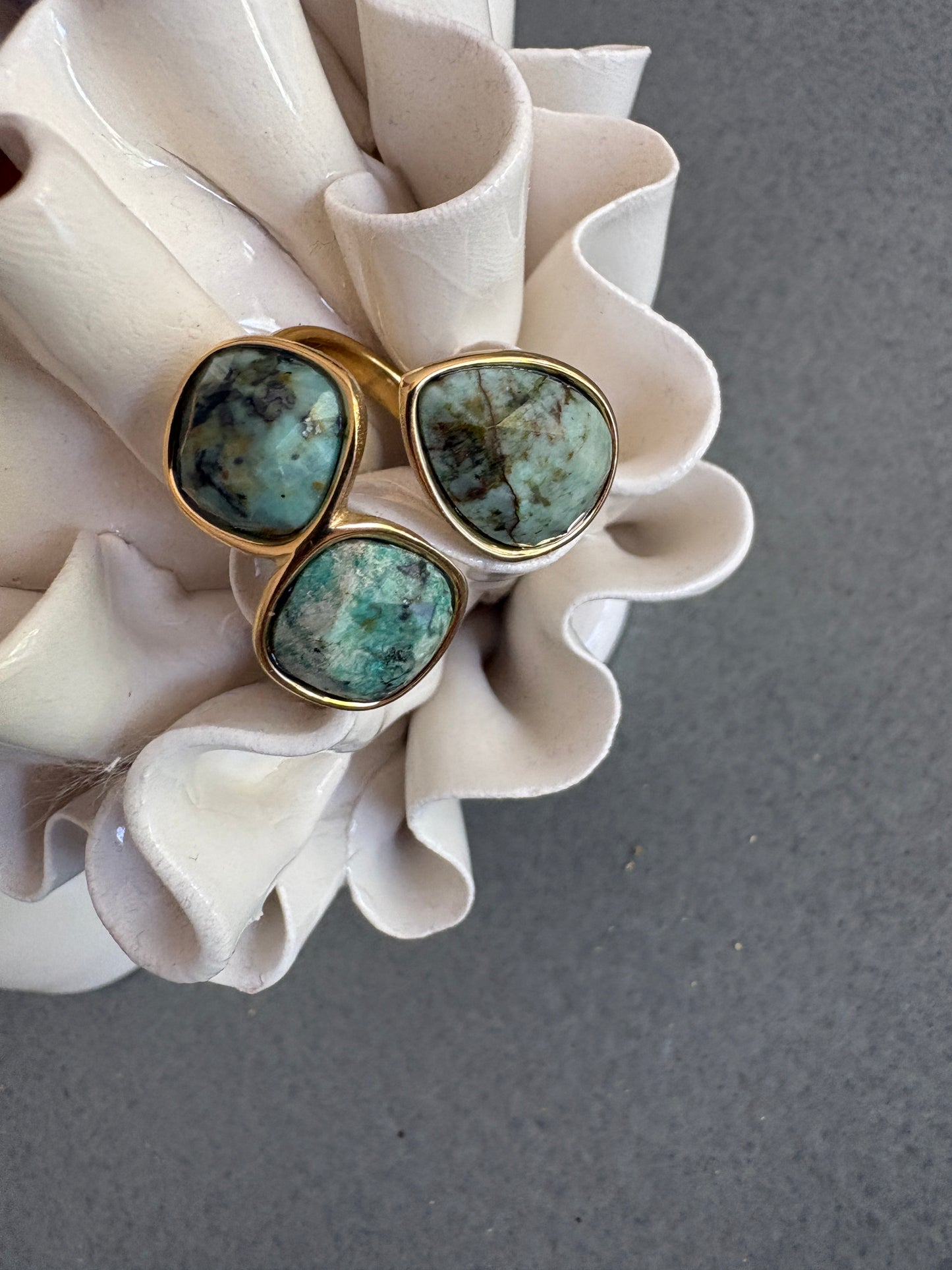 Rio Adjustable Ring - African Jade