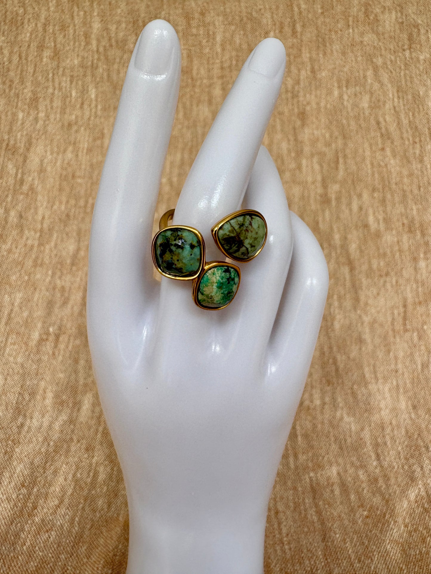 Rio Adjustable Ring - African Jade