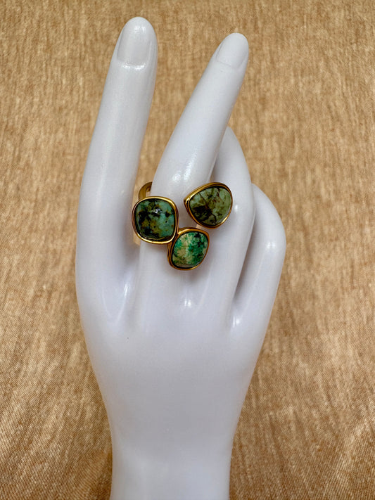 Rio Adjustable Ring - African Jade