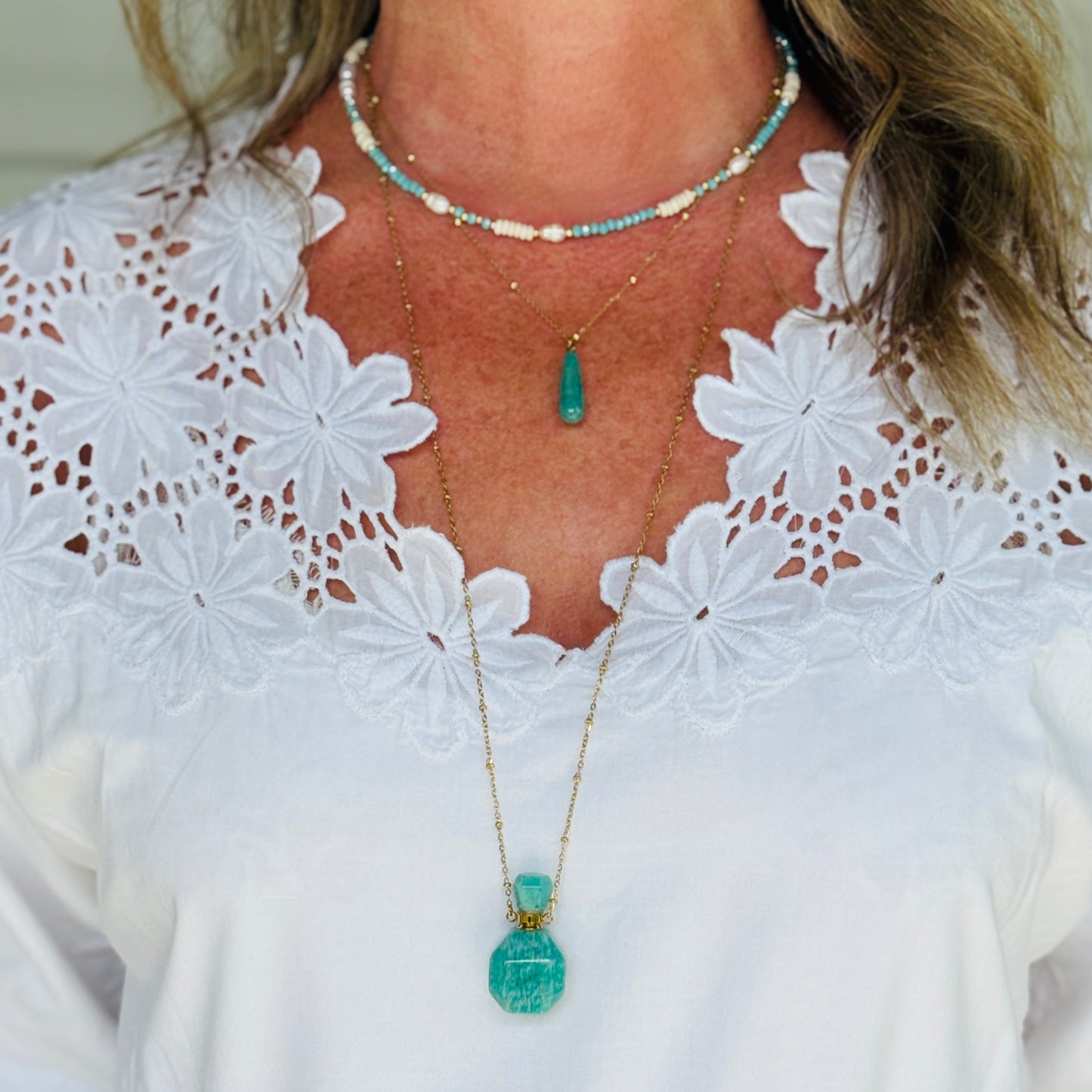 Positano - Amazonite Perfume Bottle Pendant