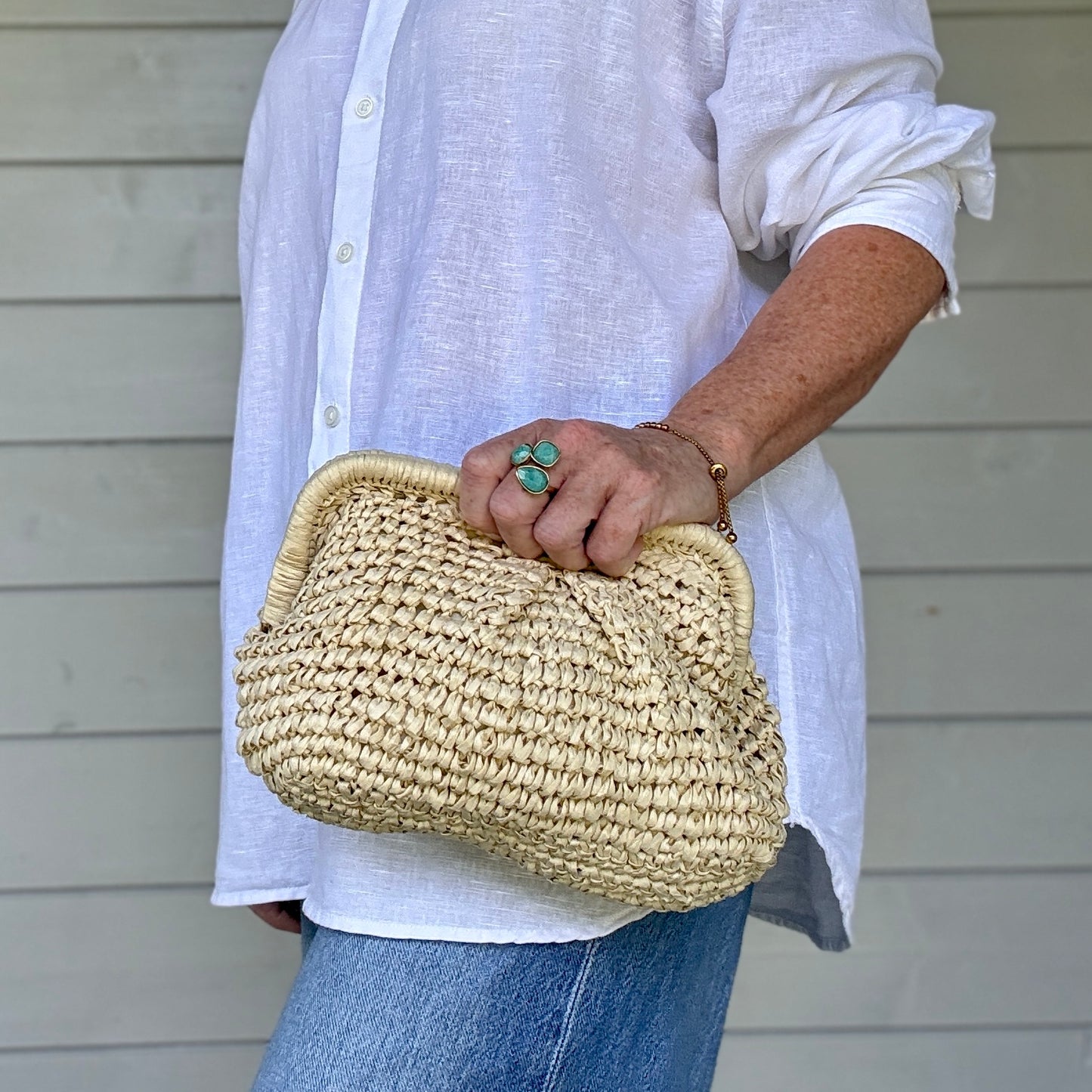 Scilly - Woven Paper Clutch Bag