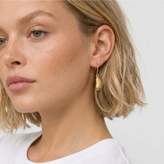 Santa Fe - Feather Earrings - Gold