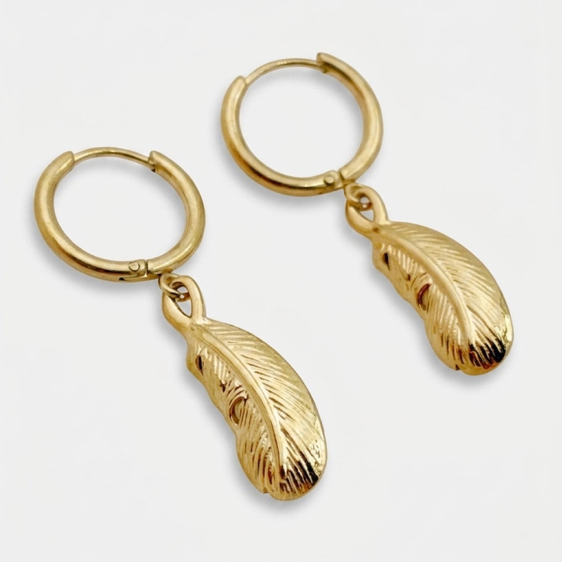 Santa Fe - Feather Earrings - Gold