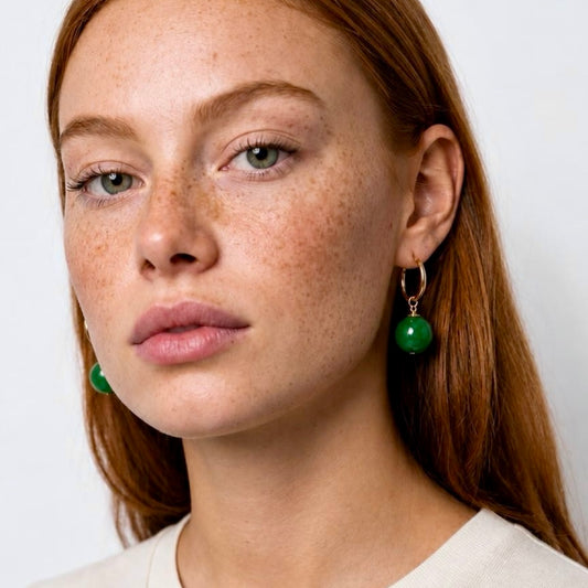 Marrakech - Green Ball Earrings