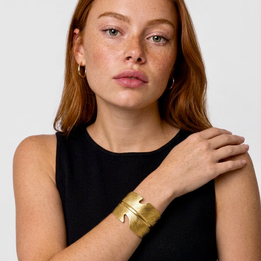 Taos - Gold Feather Cuff