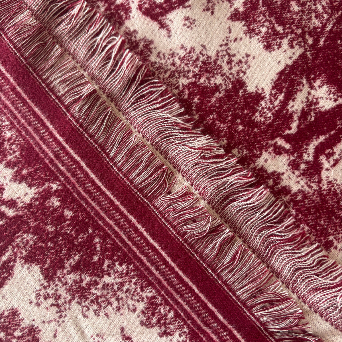 Versailles - Triangular Toile de Jouy Scarf - Bordeaux