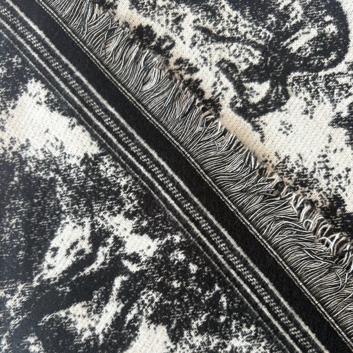 Versailles - Triangular Toile de Jouy Scarf - Black