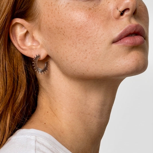 Bahia - Sunburst Hoops - Silver