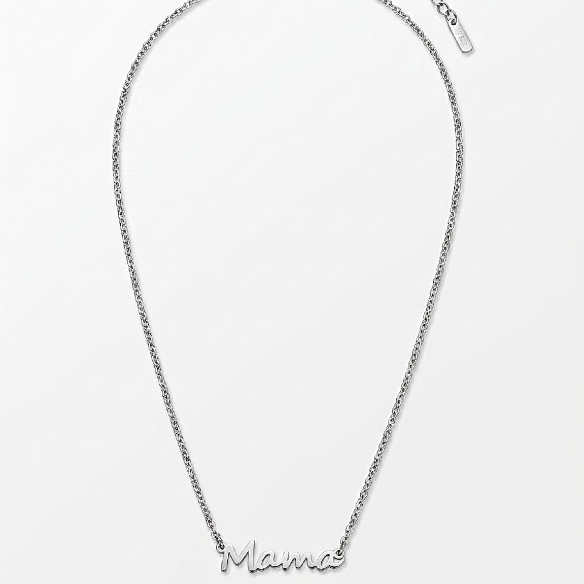 Mama Necklace - Silver Tone