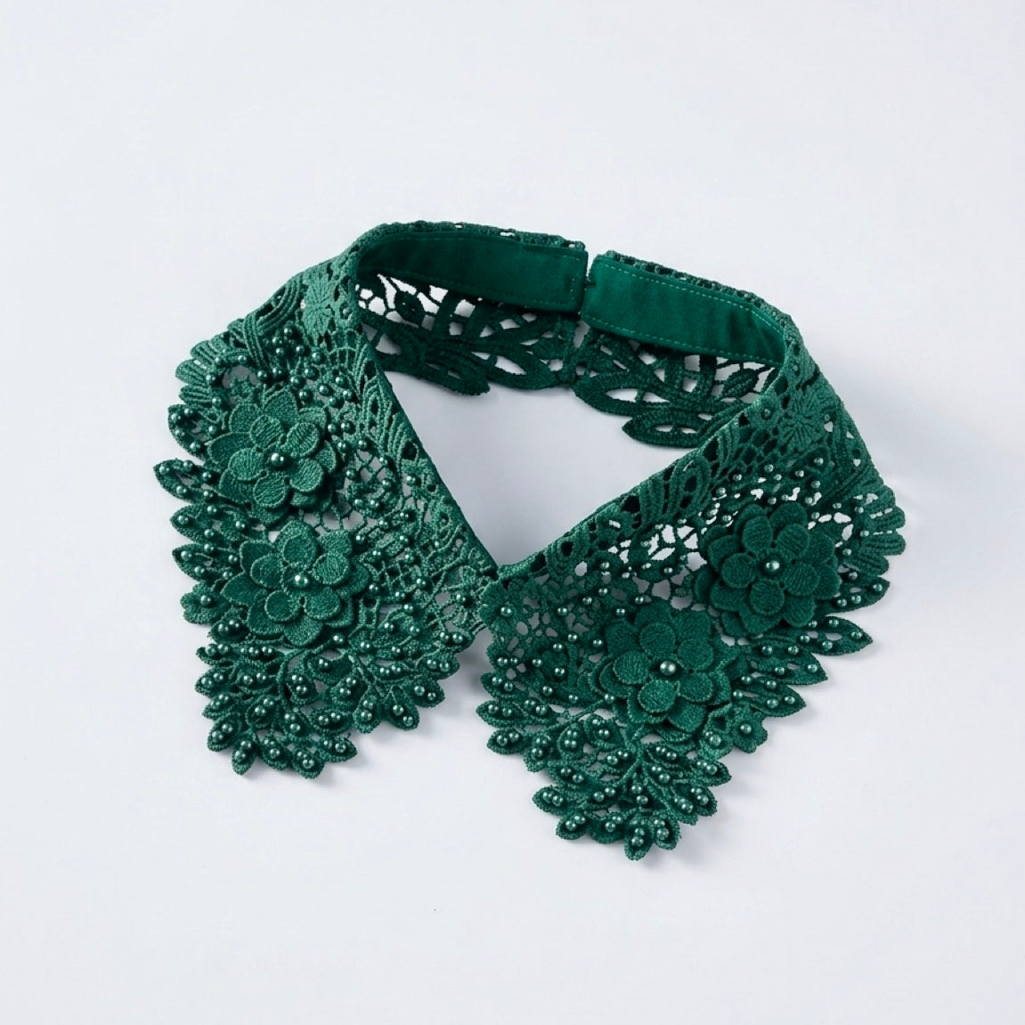 Toledo - Guipure Lace Statement Collar - Emerald
