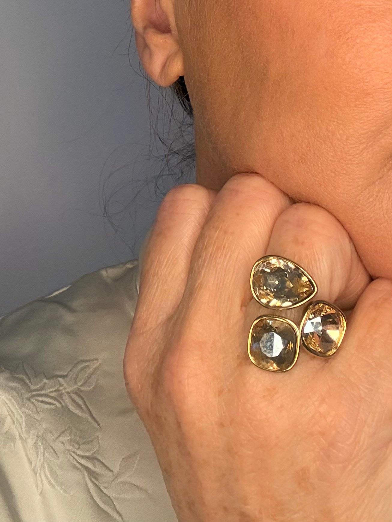 Rio Adjustable Ring - Champagne