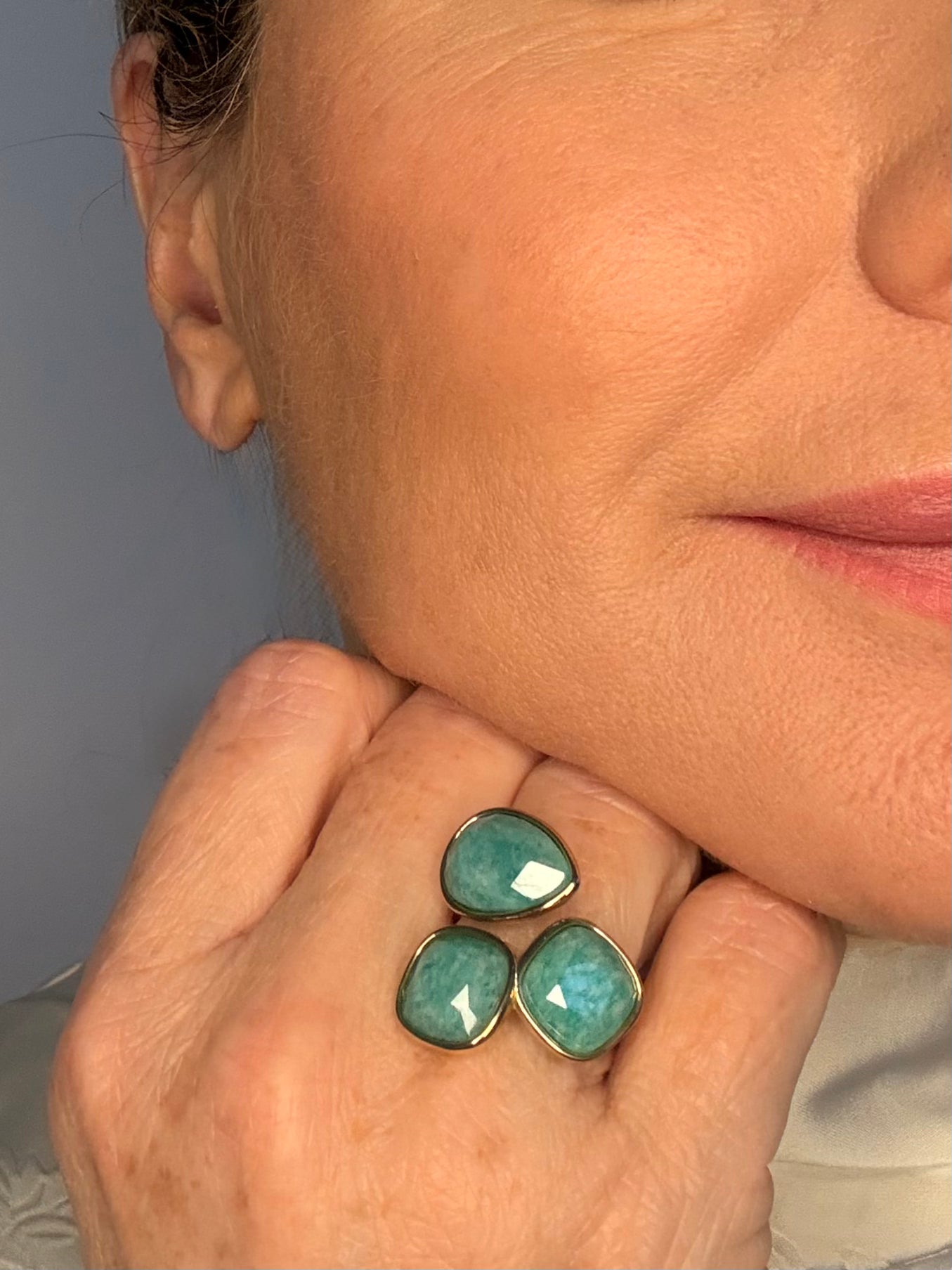 Rio Adjustable Ring - Turquoise